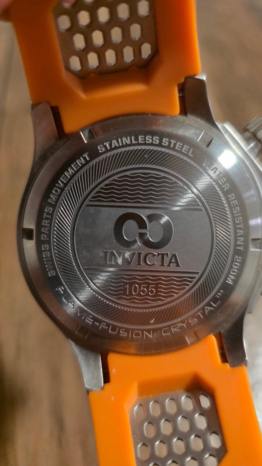 Invicta Corduva Men’s Quartz 200m Orange Dial Orange Rubber Strap Black Bezel