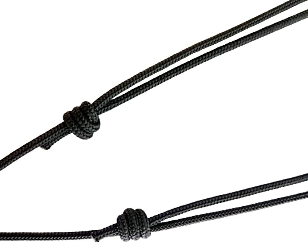 Handmade Black Umbrella Rope Necklace Set – Adjustable for Men and Women