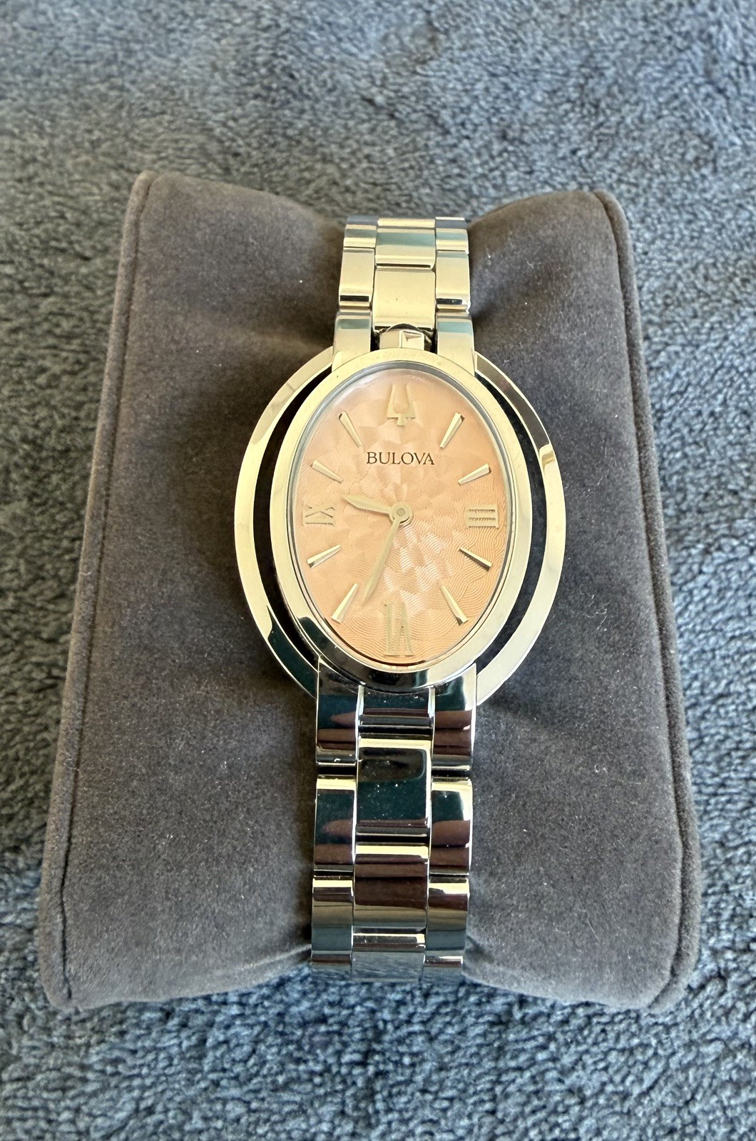 Bulova 96L331 Rubaiyat Oval Pink Dial Stainless Steel Bracelet Women’s Watch