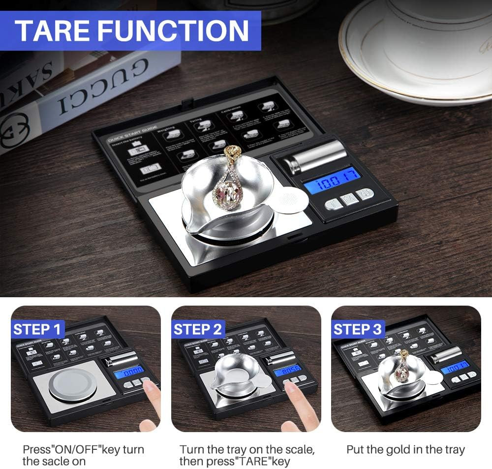 Milligram Scale 50G/0.001G Digital Jewelry Scale Micro Gram Scale for Powder