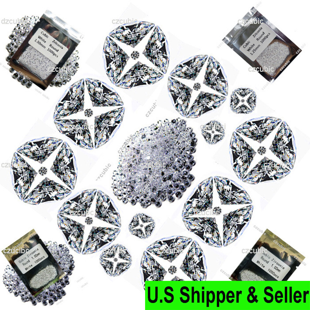 ROUND CUBIC ZIRCONIA CZ LOOSE STONES 1000 PCS START 0.7 MM 5A QUALITY SHIP IN US