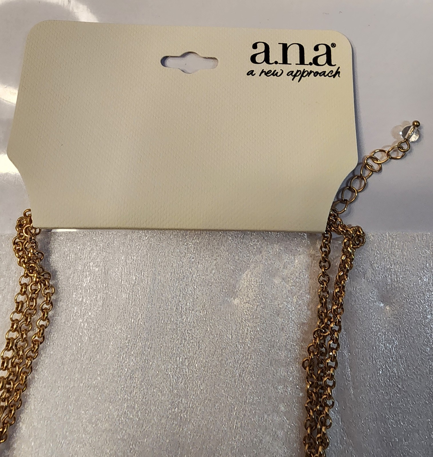 a.n.a Multi-Strand Gold Tone Necklace 16-18 Inch Adjustable Chain