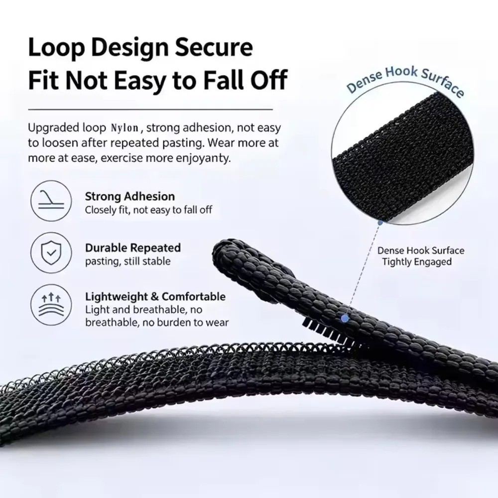 Breathable Nylon Watch Strap for Fitbit Google Hook Loop Wristband