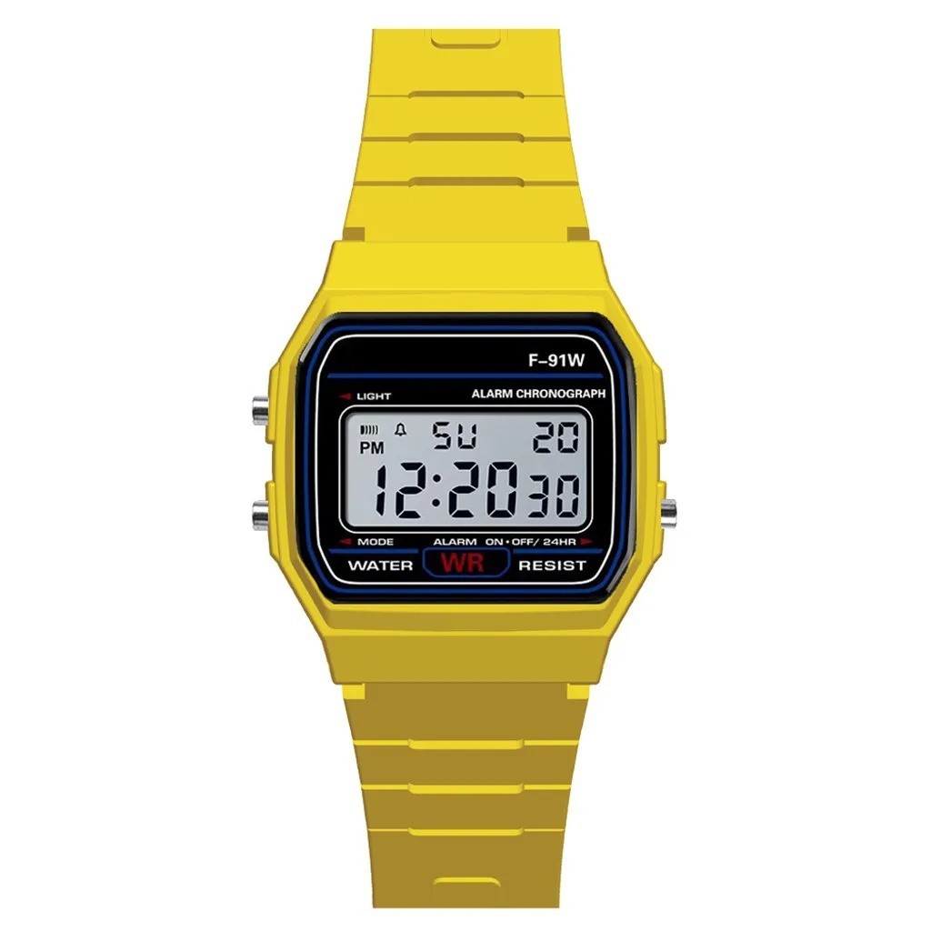F-91W Style Digital Watch Men Women Unisex Retro Sport Stopwatch Alarm Lig