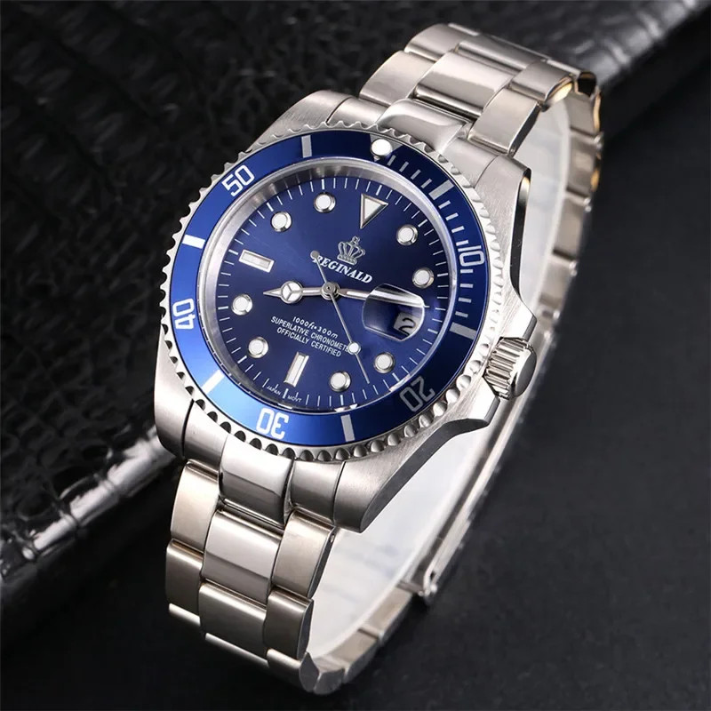 Men’s Sport Watch Rotatable Bezel GMT Sapphire Date Stainless Steel reloj hombre