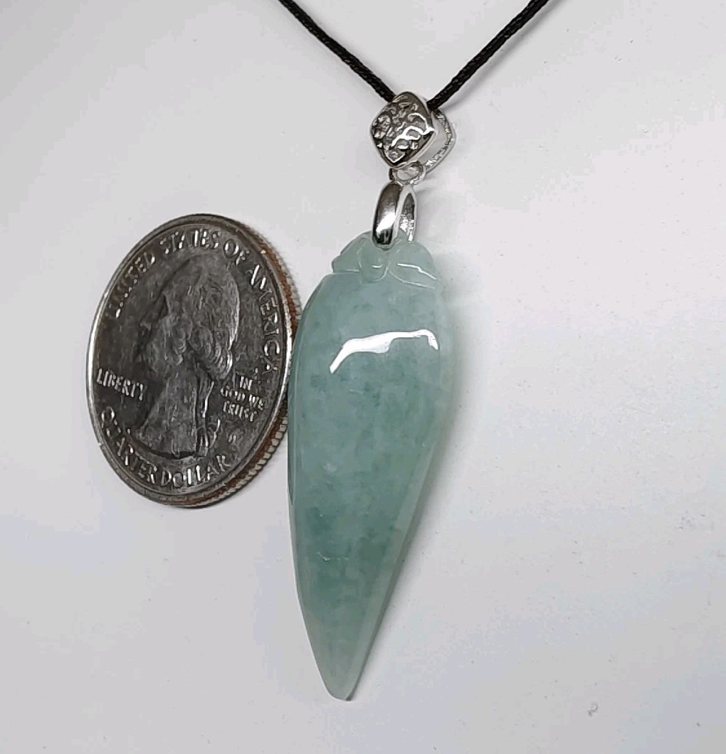 Certified Blue Green Jade Pendant Natural Icy jadeite Monkey Fu Melon 浅绿蓝水翡翠A货福瓜