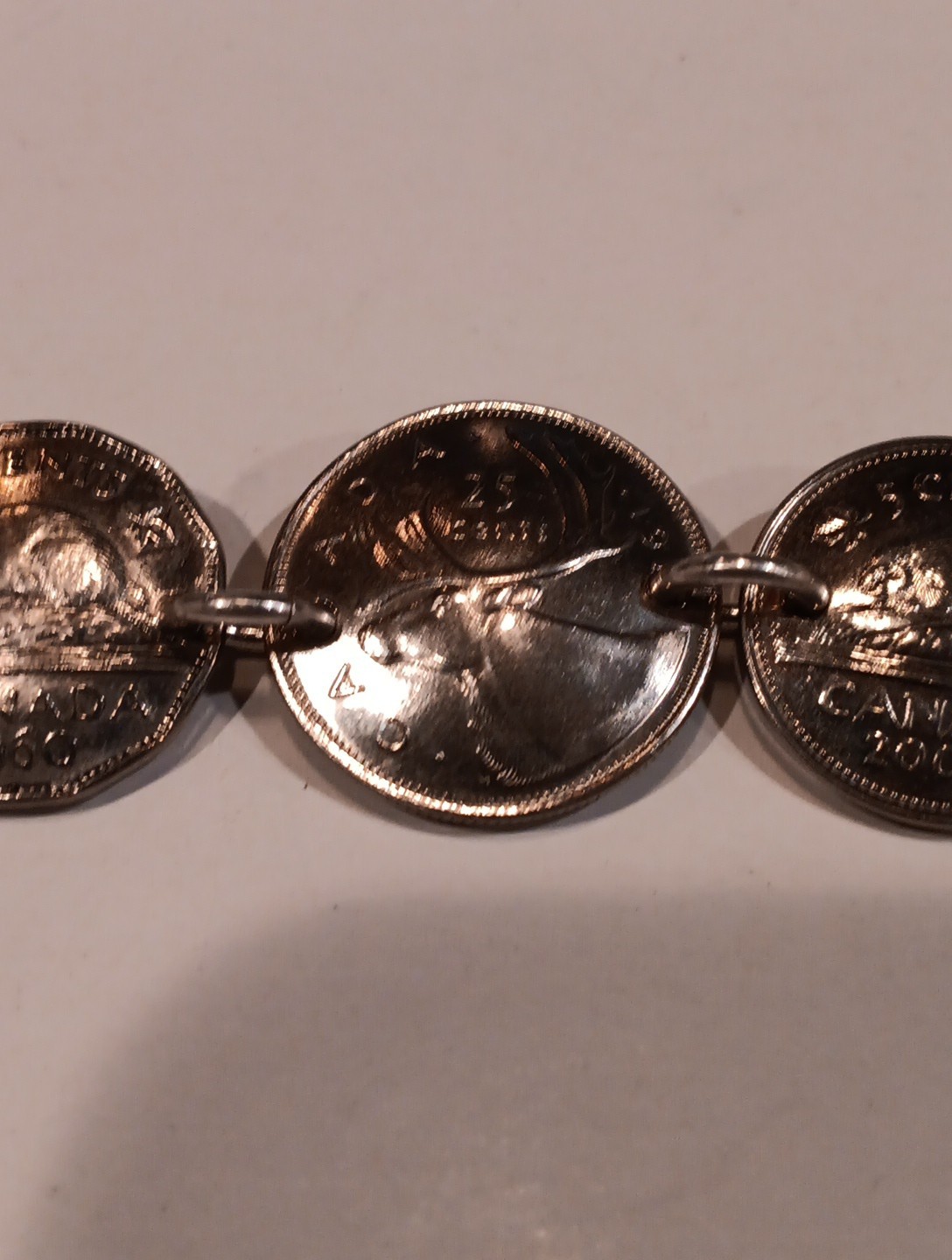 Canadian Silver Coin Bracelet 7 Coins 34grams