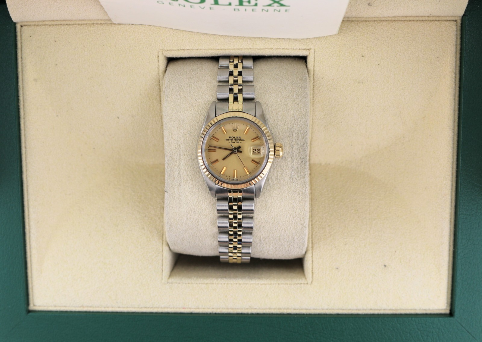 1980 Rolex Ladies Datejust 6917 Champagne Dial Jubilee TT 18kt with Papers 26mm