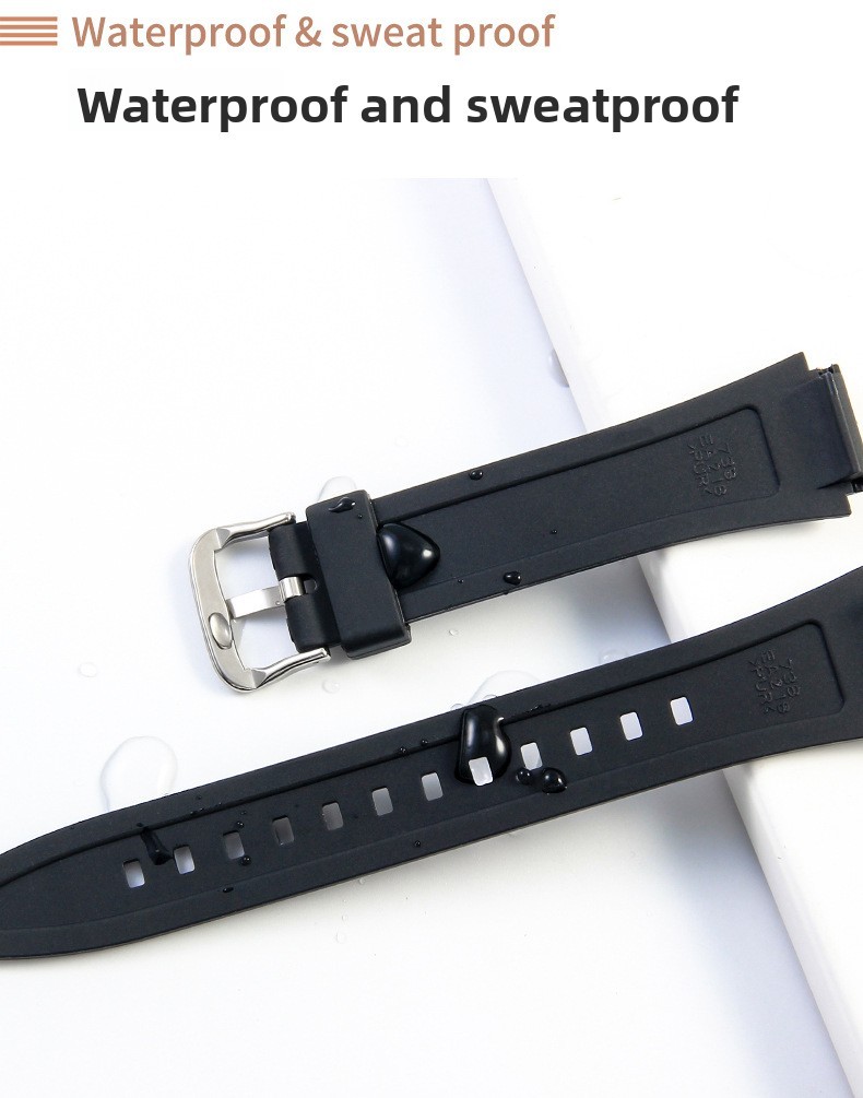 For Casio F84/F91/F91W/F94/F105 Waterproof Rubber Watch Band Strap with Tools