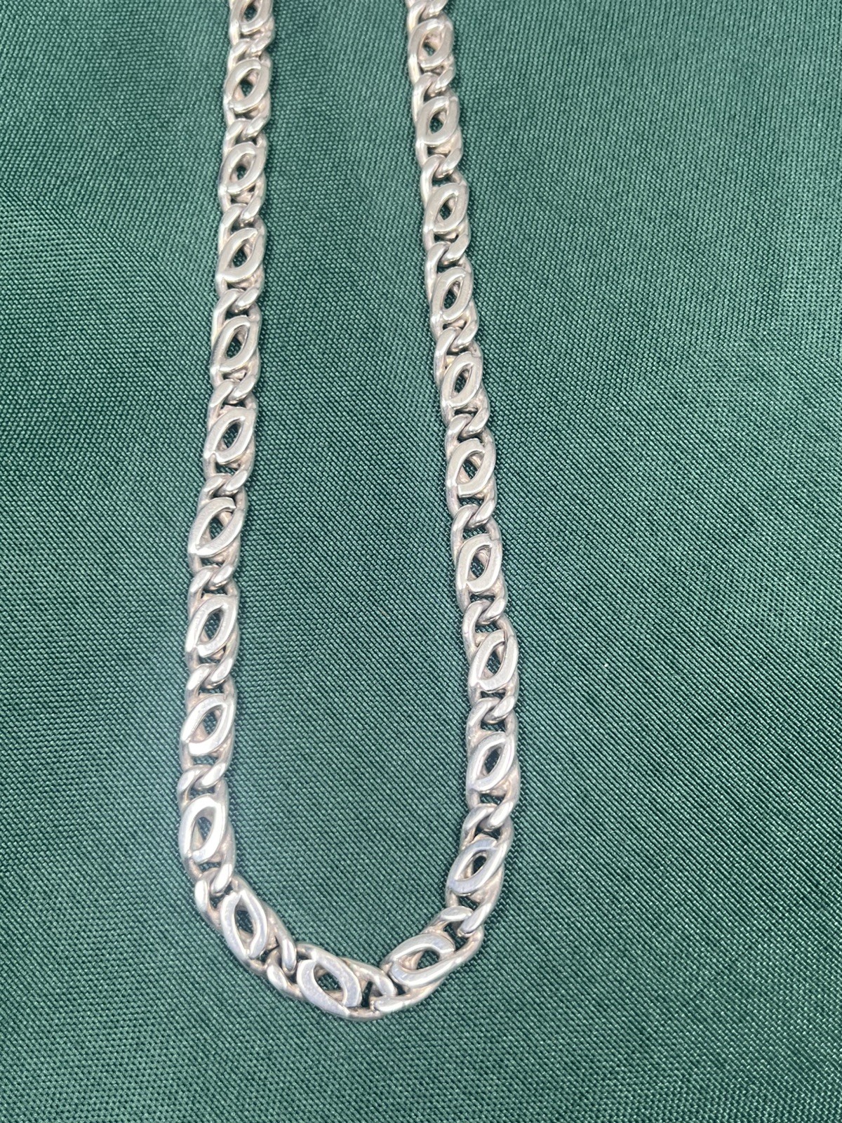 VTG MEXICO 925 STERLING SILVER ANCHOR SCROLL MARINERS CHAIN LINK NECKLACE 94g