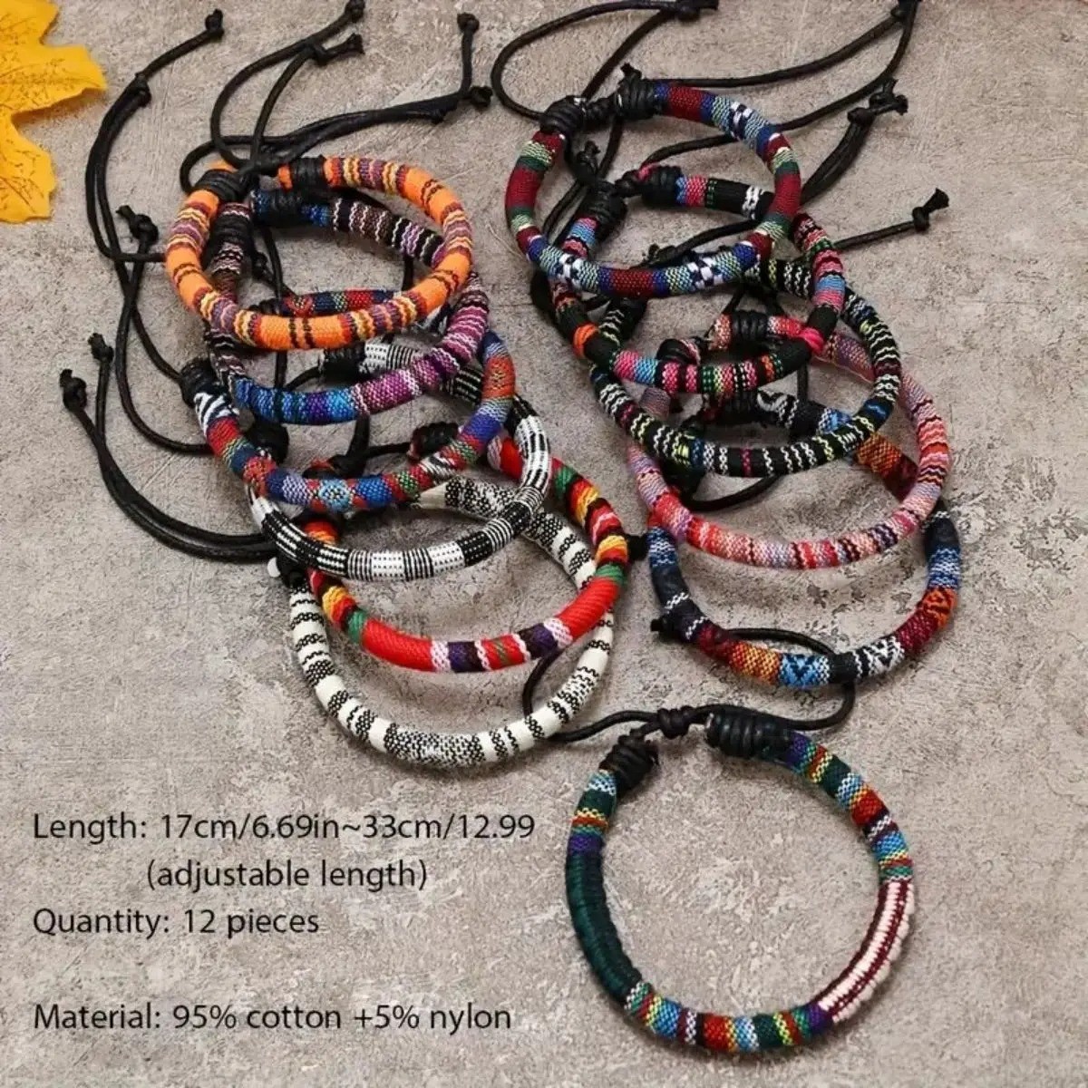 12 Boho Men & Women Surfer Beach Bracelet Set Braided Boho Handmade Bracelets