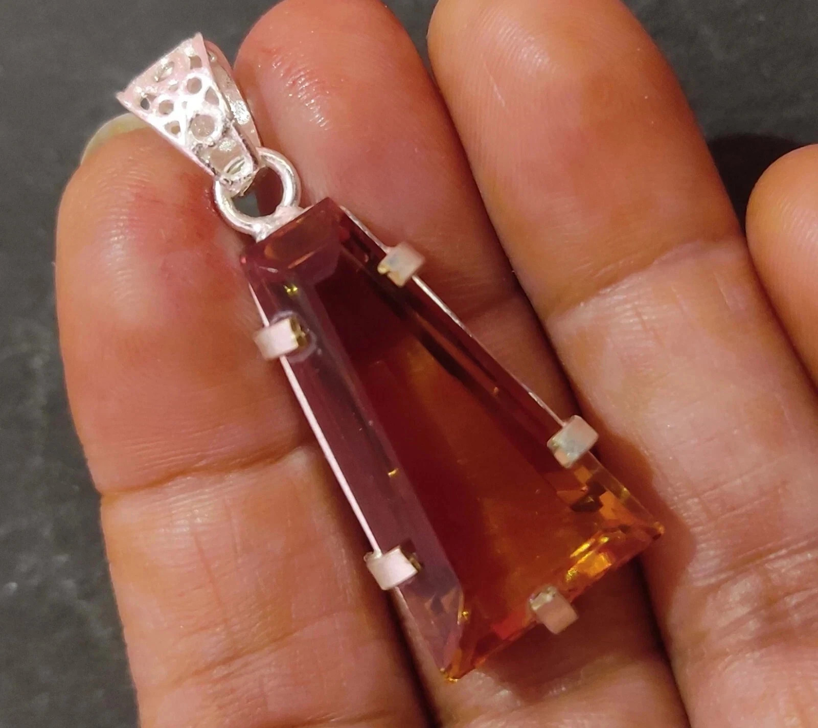 42.80 Ct Color Change Gemstone 925 Solid Silver Natural Alexandrite Pendant AA+