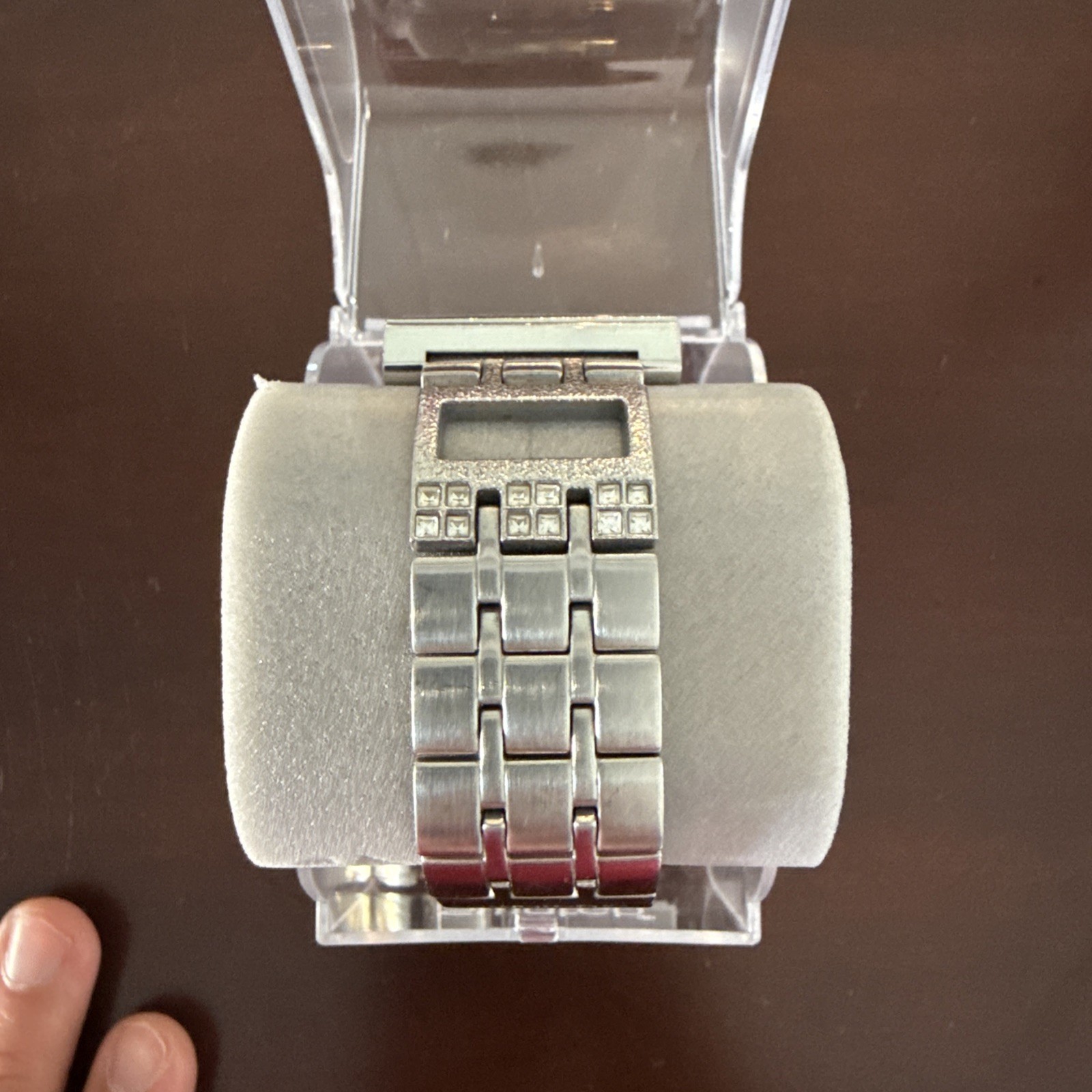 Swatch YUS100G Square Mirror Time Swiss Quartz Womens Watch with Box and Papers