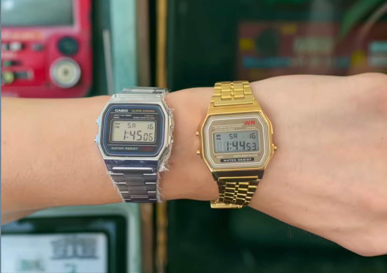 Men Women Digital Sports Watch LED Military Retro F91W Stainless Steel Band