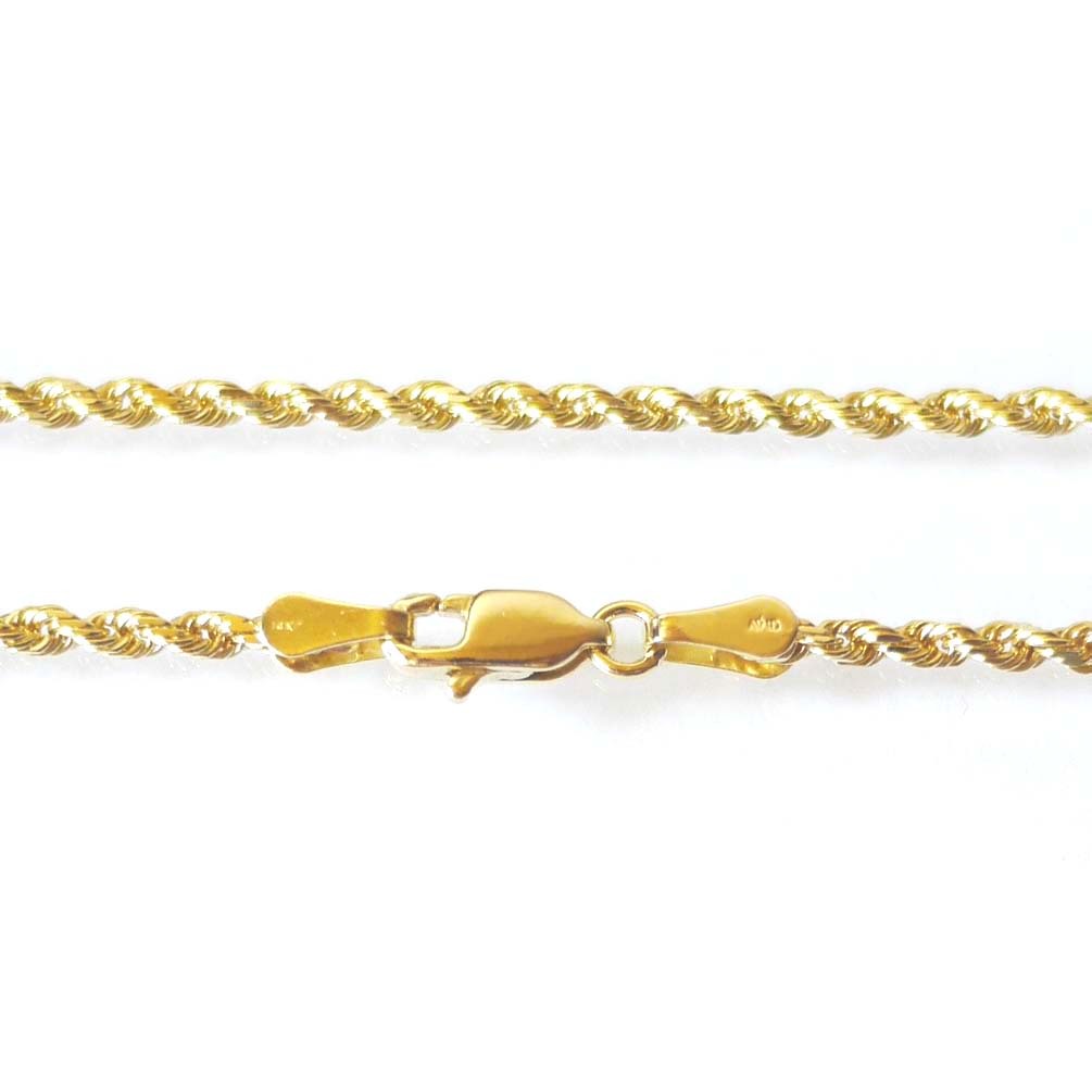 14K Solid Yellow Gold Rope Chain 2.5 Grams W: 1.0 mm L: 16 inches (40 CM)-30
