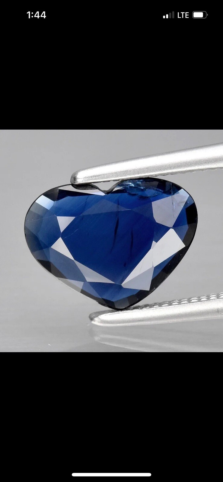 CERTIFICATE Incl.* 1.14ct Heart Blue Sapphire Thailand, Heated Beautiful Stone