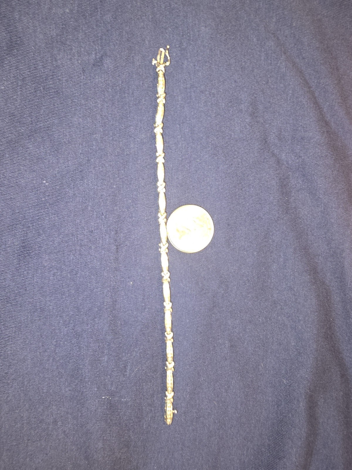 10k white gold diamond bracelet preowned 7 inch