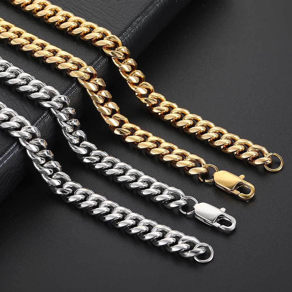 16–30″ Cuban Twist Stainless Steel Chain Available In Gold And Solid Colors