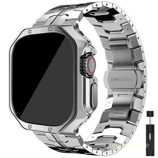 TPU Case Titanium Metal Band Strap For Apple Watch Ultra 2 49m 10 9 8 7 6 5 SE 2