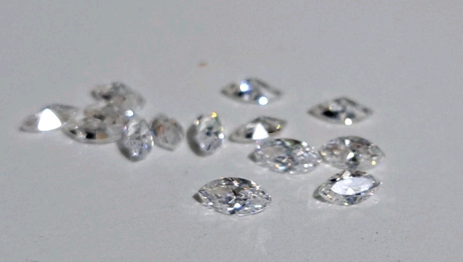 Lot of 14 Marquise CZ Stones 5×2.5mm Cubic Zirconia