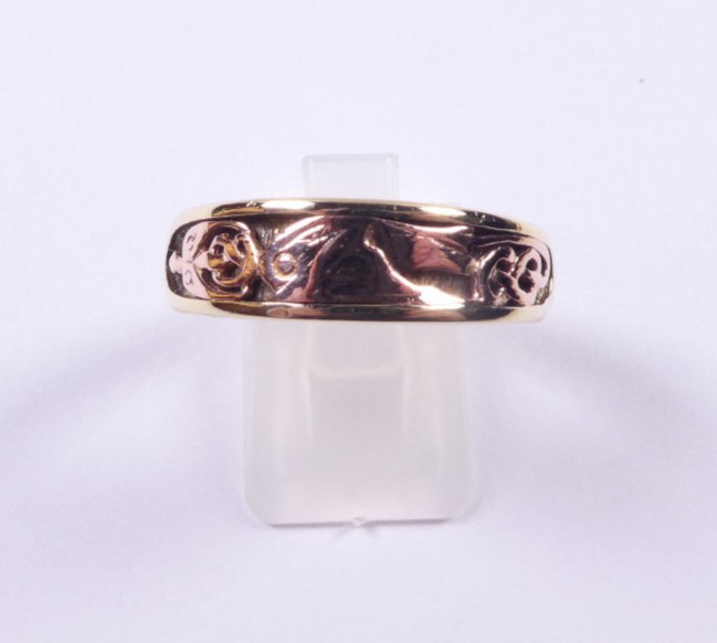 Gold ring 9 carat yellow and rose gold Clogau Welsh gold Size U