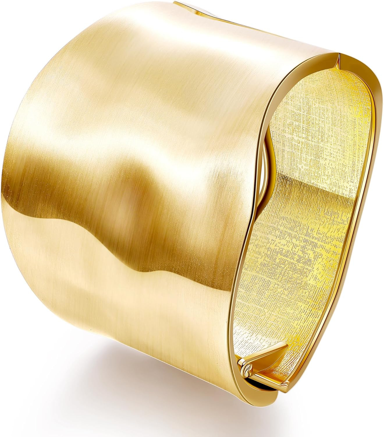 18K Gold Plated Wide Chunky Gold Cuff Bracelets for Women Chunky Bangle