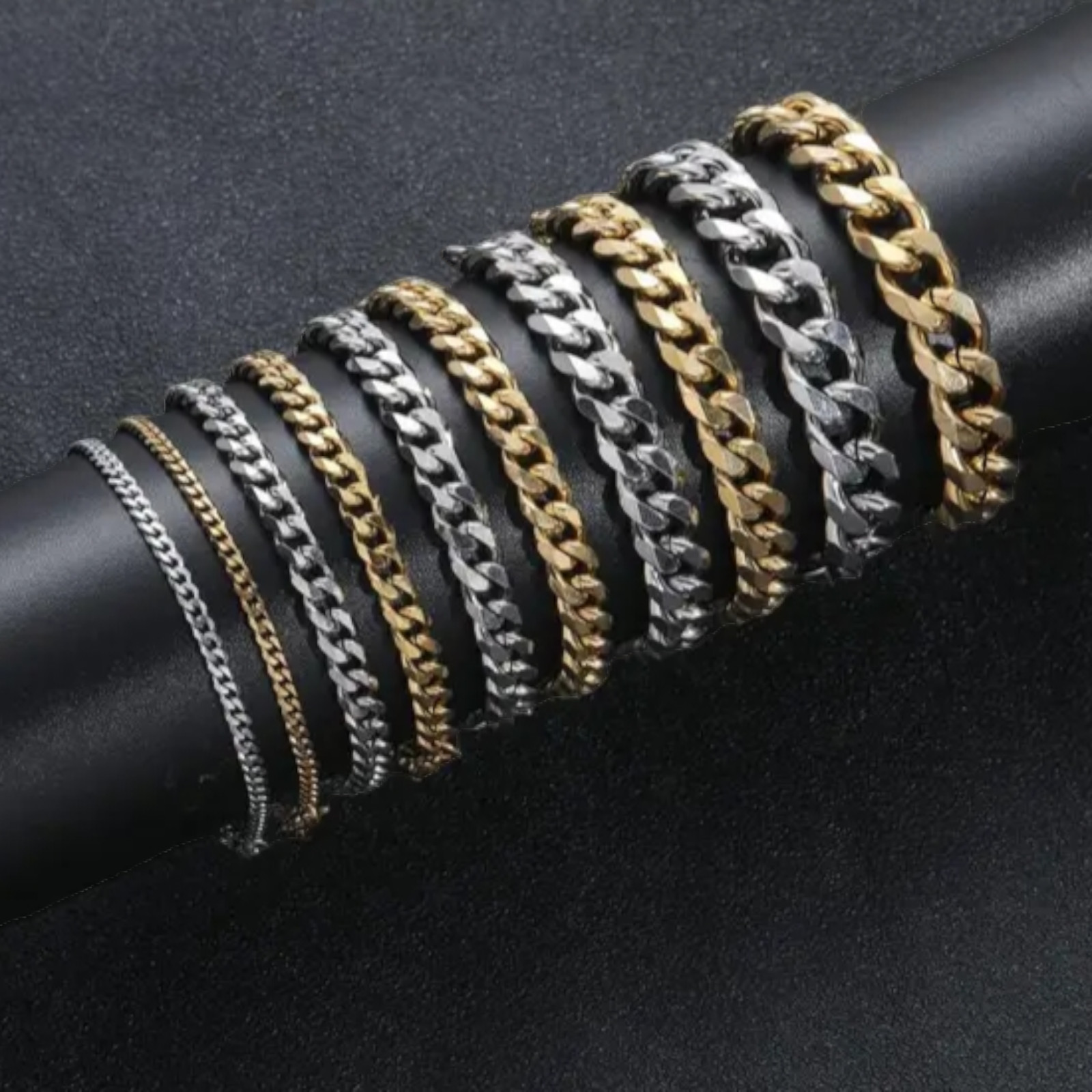 Gold Plated Stainless Steel Cuban Link Bracelet Unisex Hip Hop Jewelry For Men