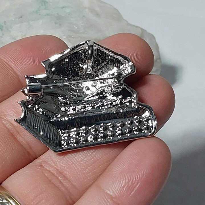 Stacked Books Enamel Pin Brooch With rhinestones