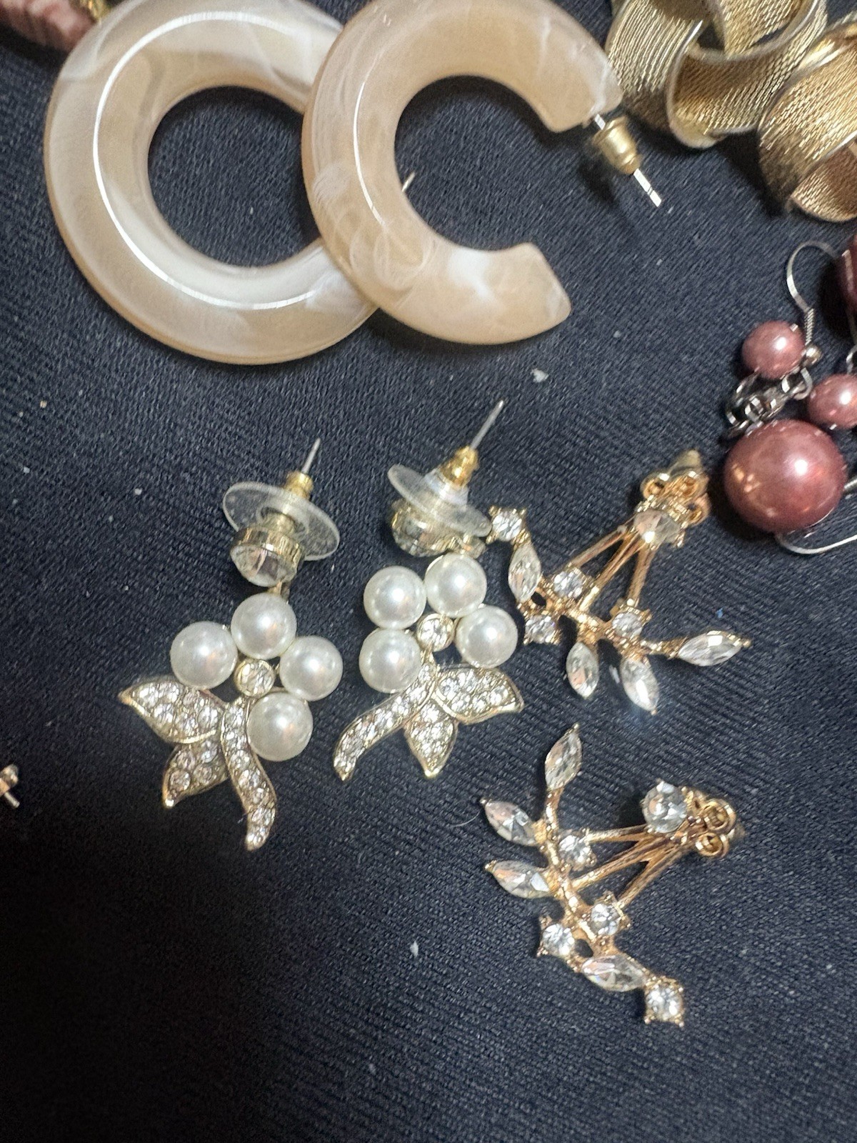 Ladies Fashion Earrings In Bulk, Assortment Hoops Dangles Rhinestones Etc.