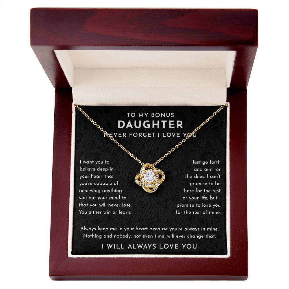 To My Bonus Daughter Gift, Bonus Daughter Necklace, Bonus Daughter Jewelry Gifts