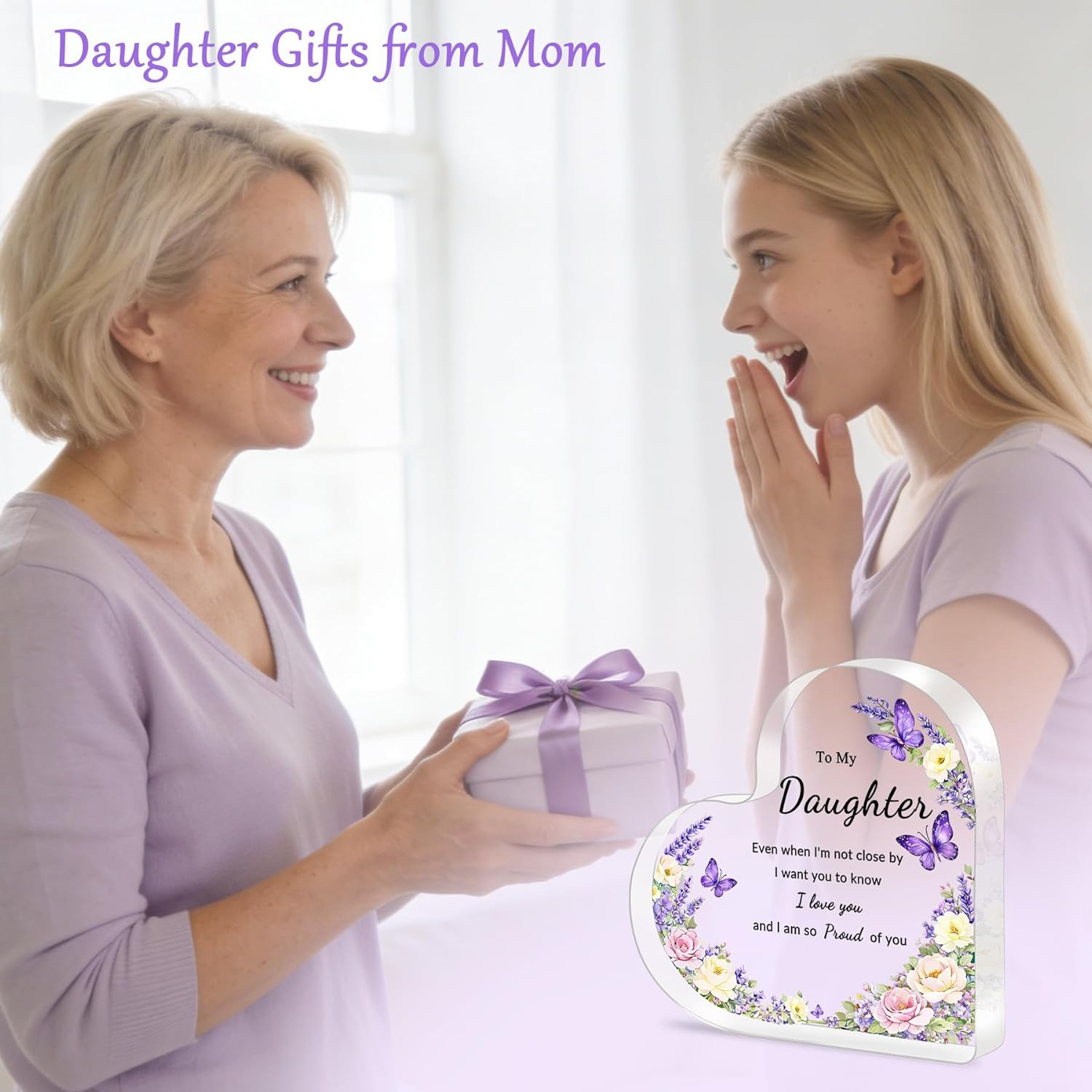 Birthday Gifts for Daughter, Daughter Gifts – to My Daughter Acrylic Heart Plaqu