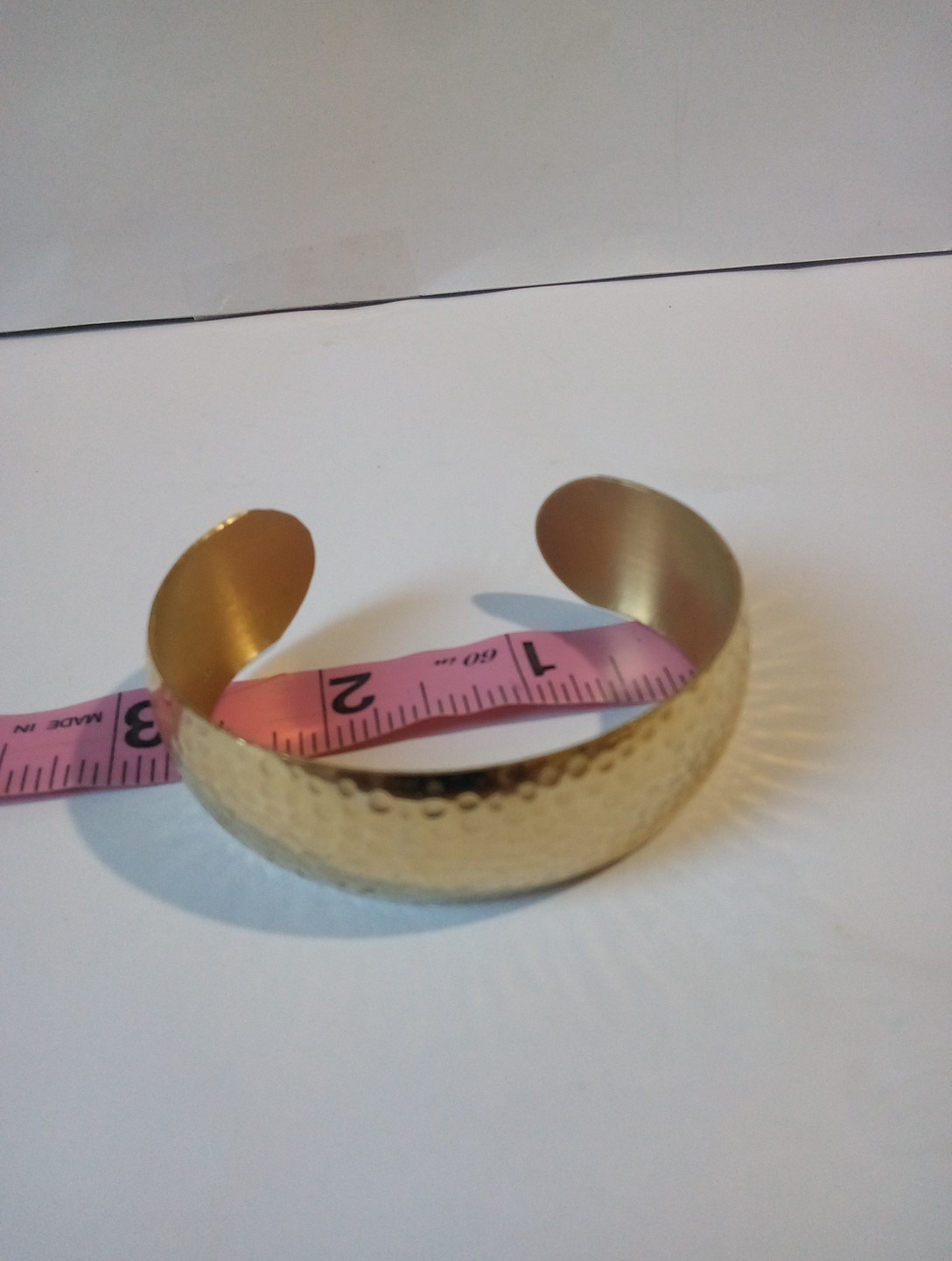 1/20 14k Gf Hammered Cuff Bracelet Gold Tone Made In USA