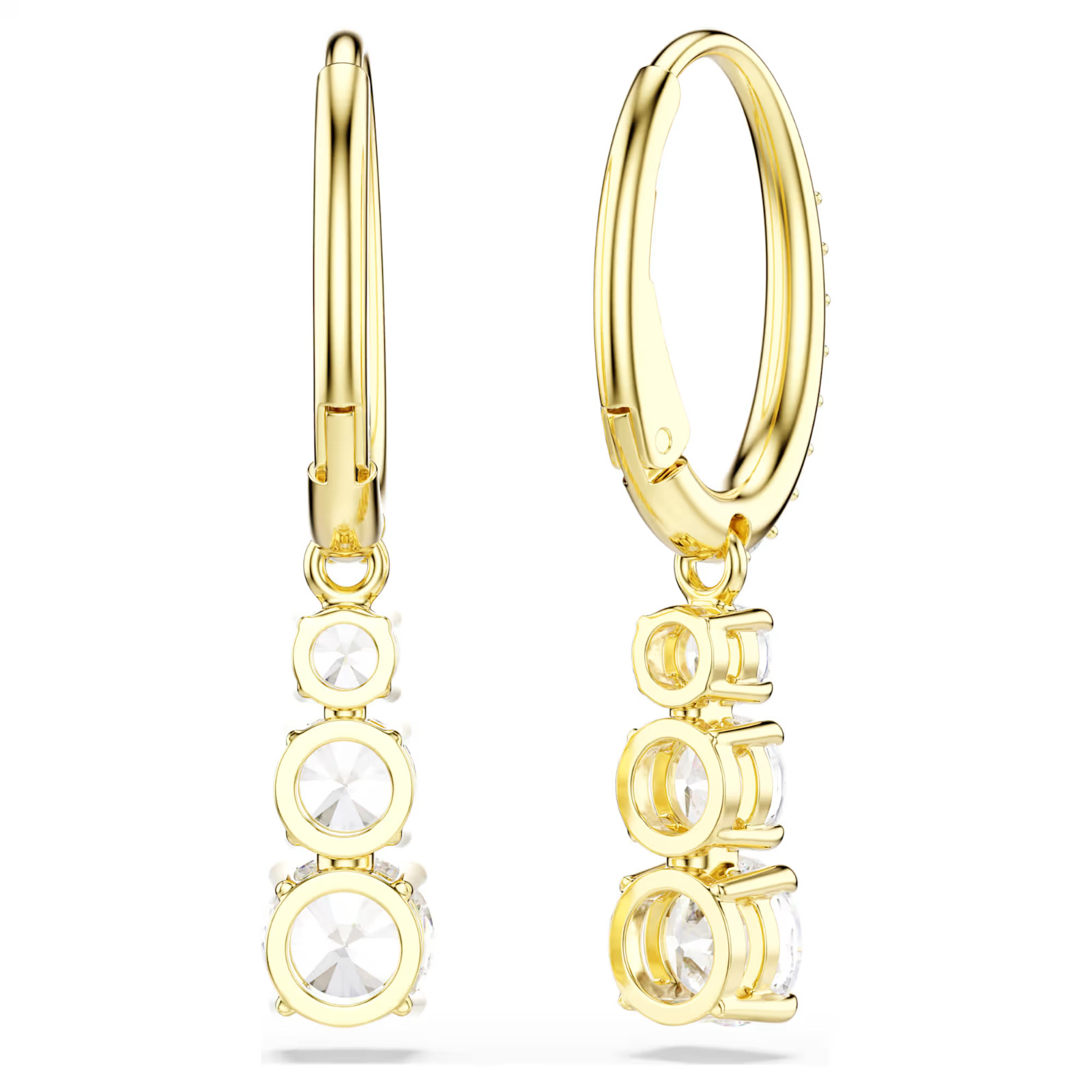 Swarovski Stilla Attract Hoop Earrings Gold-Tone Plate 5723300 *NEW IN GIFT BOX*