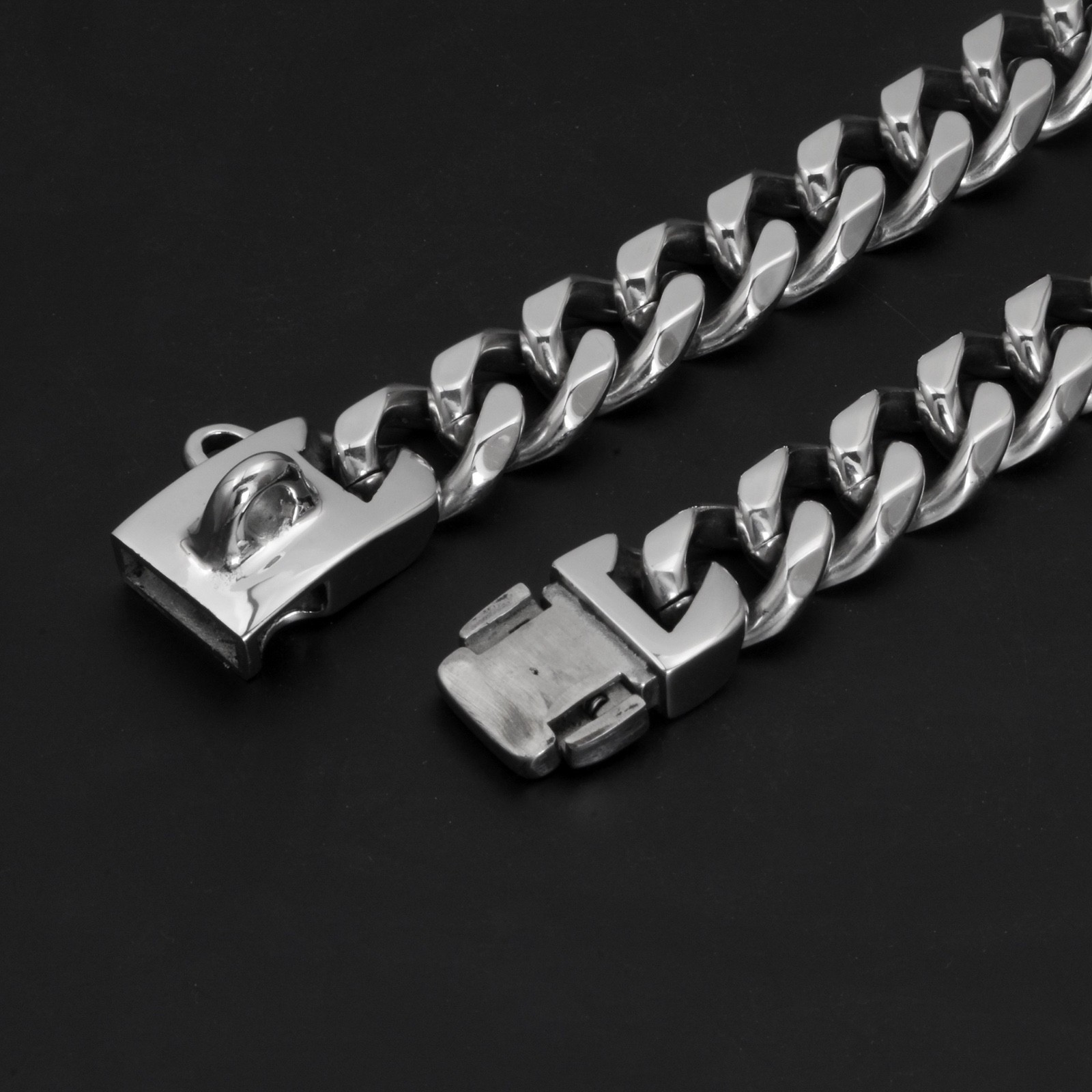 Upgraded Gold Stainless Steel Cuban Link Dog Chain Collar Necklace Luxury 10-26″