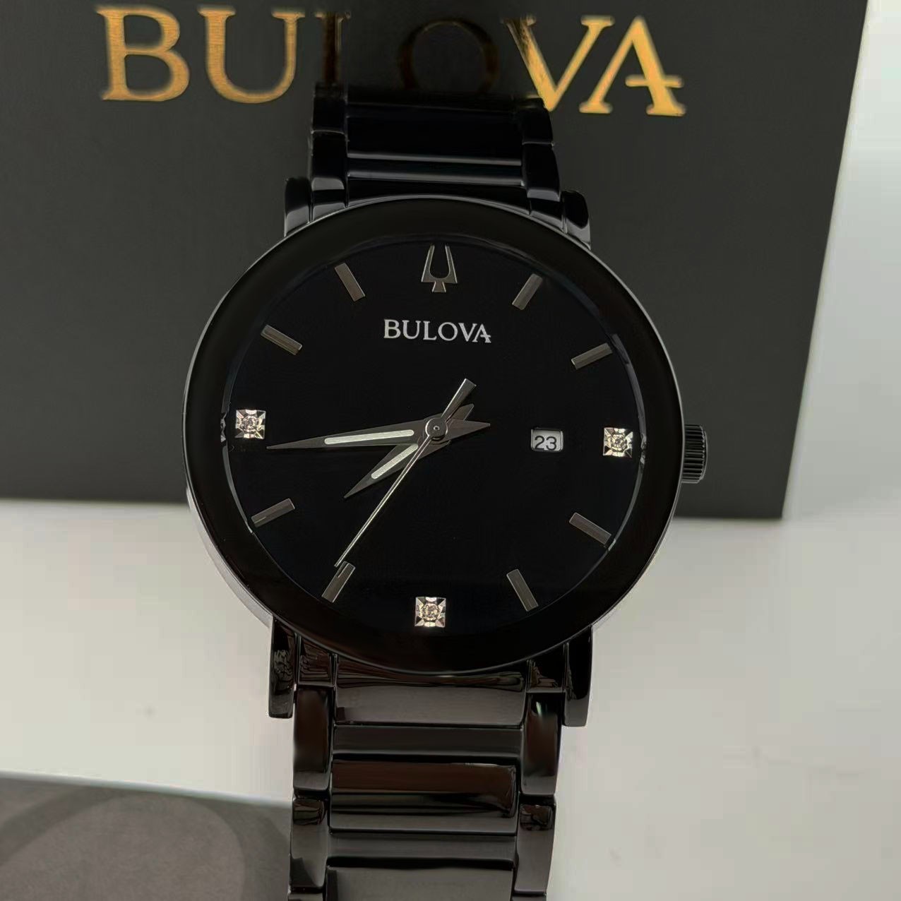 Bulova Futuro Modern 98D144 Black Dial Stainless Steel Men’s Quartz Watch 42 mm
