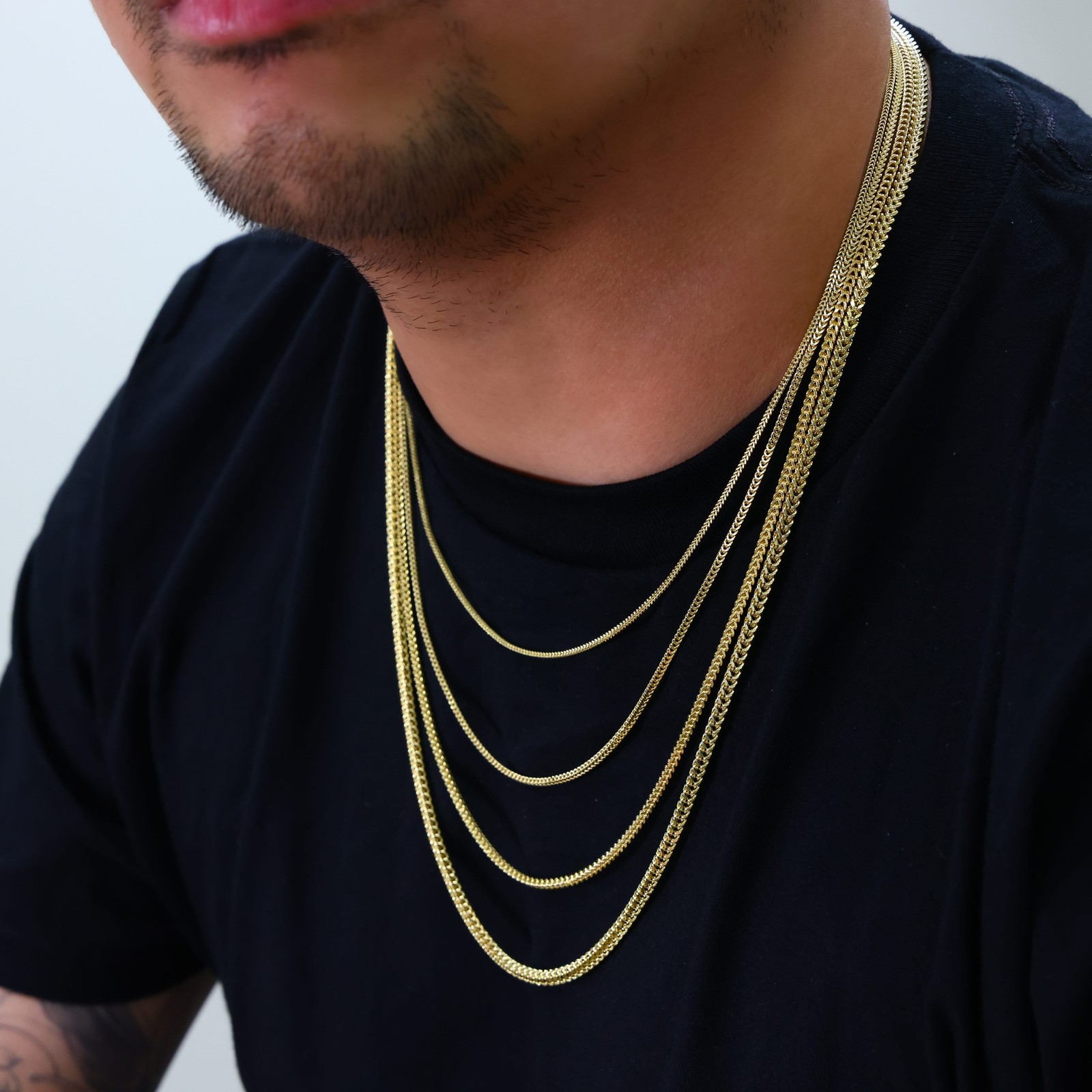 14k Yellow Gold 1.5mm-5mm Franco Box Necklace Bracelet Chain Mens Womens 7″- 30″