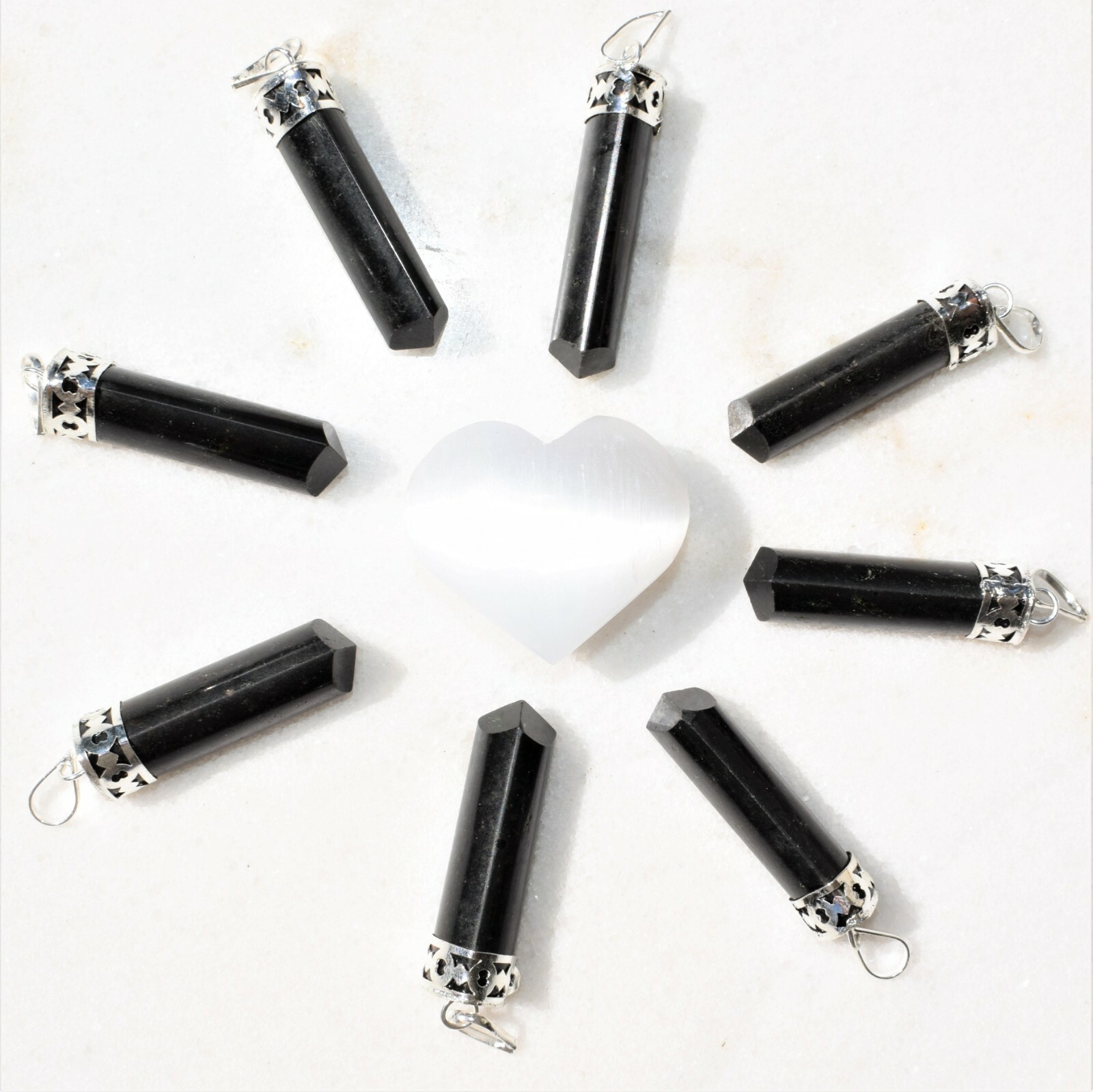 CHARGED Himalayan Black Tourmaline Pendant + 20″ Stainless Steel Chain & Charger