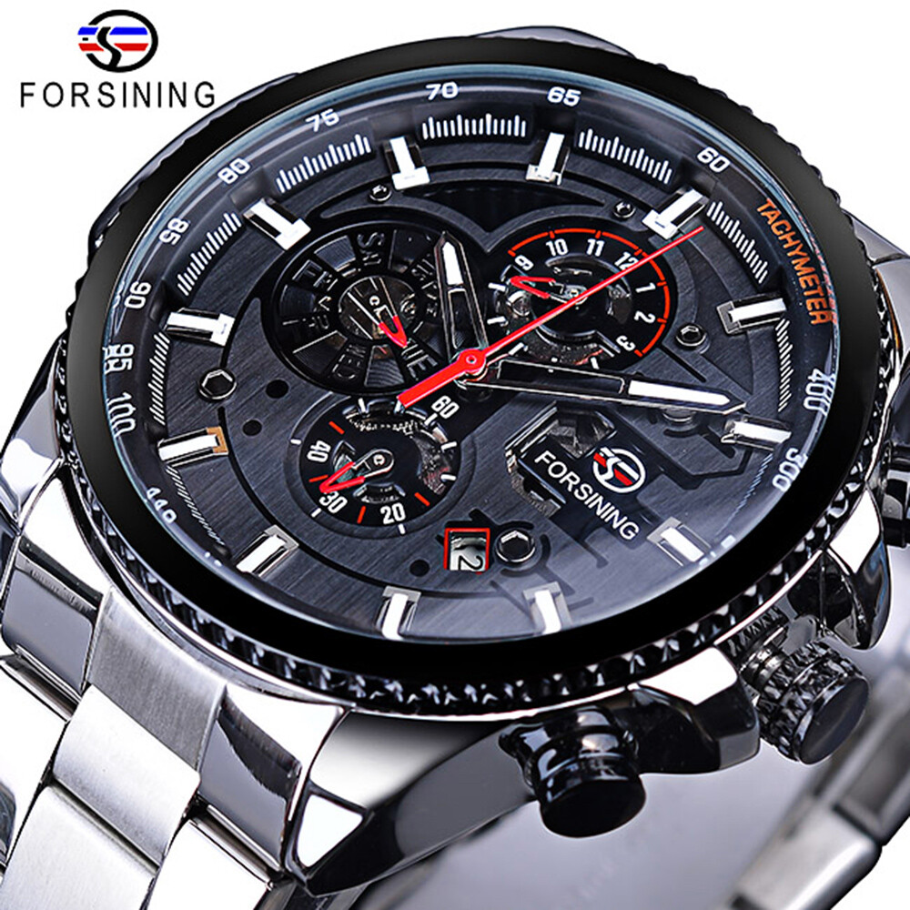 FORSINING Luxury Men Steel Waterproof Automatic Self-Wind Mechanical Wrist Watch