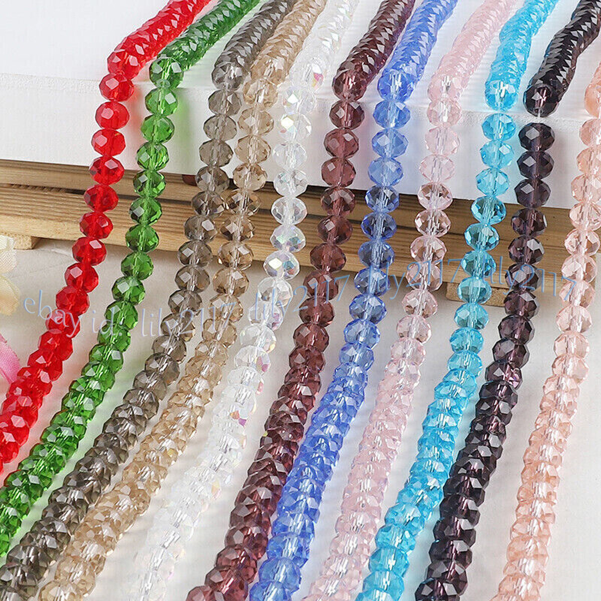 Wholesale Faceted Crystal Glass Rondelle Spacer Loose Beads For Jewelry Making