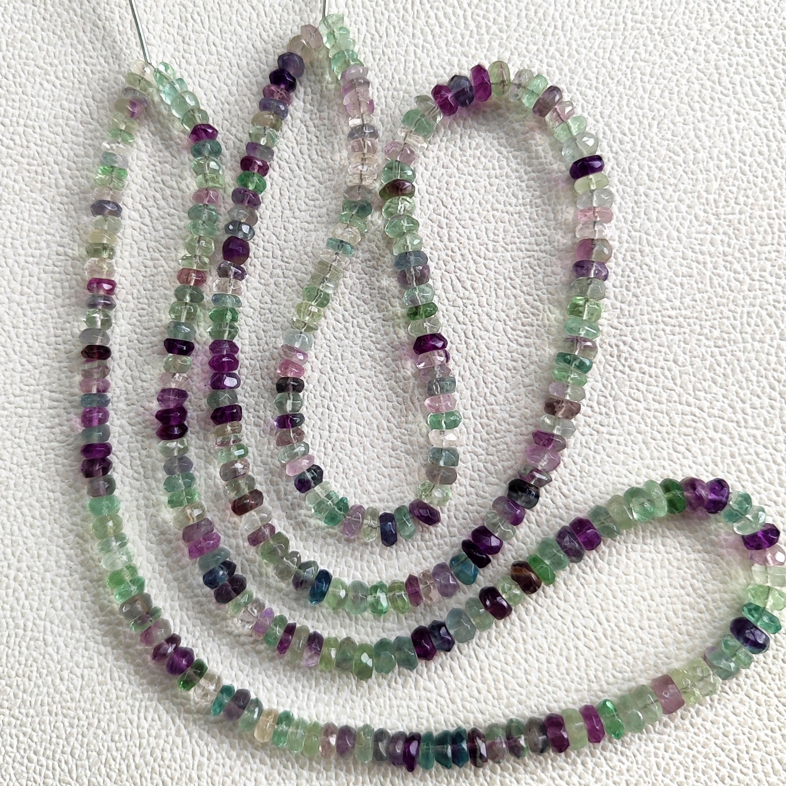 Natural Rainbow Fluorite Gems 5-6mm Faceted Rondelle Beads Strand 16″