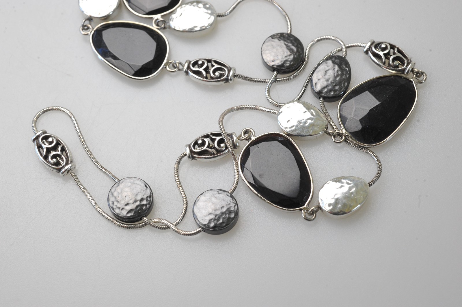 Brighton Necklace bracelet LOT Black Silver Classic * FLAWS See Description LF3