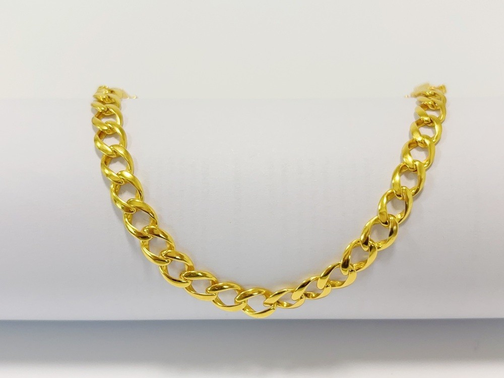 18K Yellow Gold Solid Cuban Link Chain Bracelet 8mm 8″ Unisex for Men Women