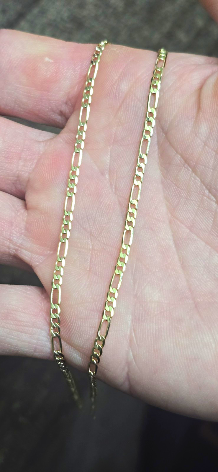 Italian 18K Yellow Gold Figaro Chain Necklace w/ Lobster Clasp 18in 2.5mm Wide
