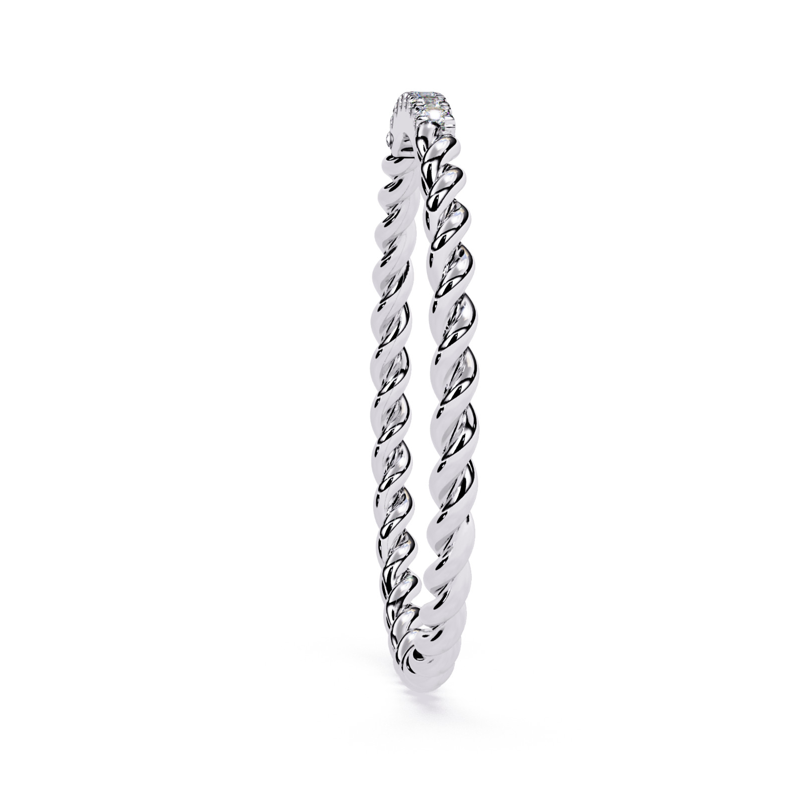 Lab Grown Diamond Twisted Rope Ring 925 Sterling Silver Dainty Stackable Band