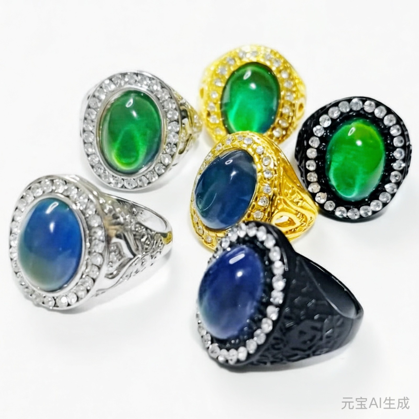 30Pcs Temperature Color Change Zinc Alloy Rings Vintage Stackable Bulk Style Set