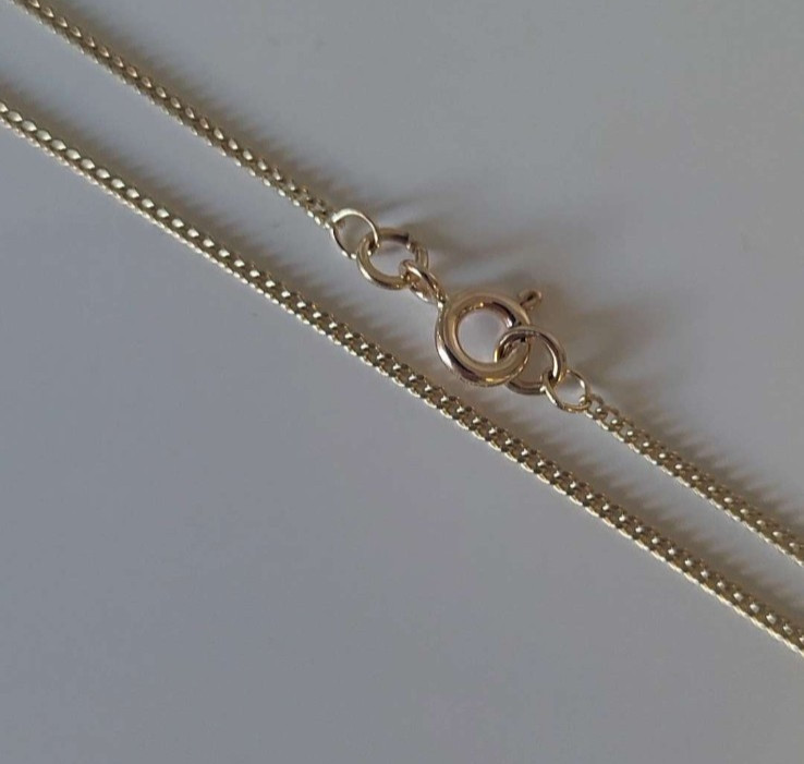 9CT SOLID Gold Curb Necklace Chain Hallmarked 375 2.86g / 1.37mm / 20inch 50cm