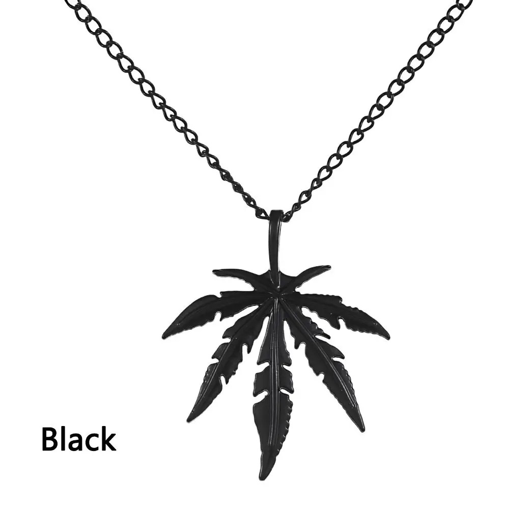 Gift Fashion Titanium Steel Rock Punk Retro Hip Hop Choker Leaf Pendant Maple Le