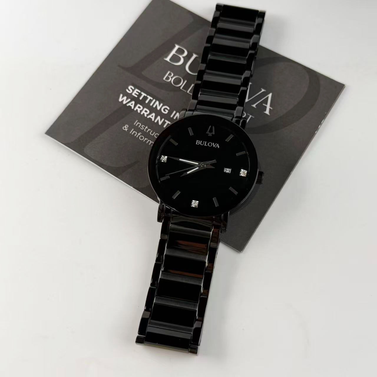 Bulova Futuro Modern 98D144 Black Dial Stainless Steel Men’s Quartz Watch 42 mm
