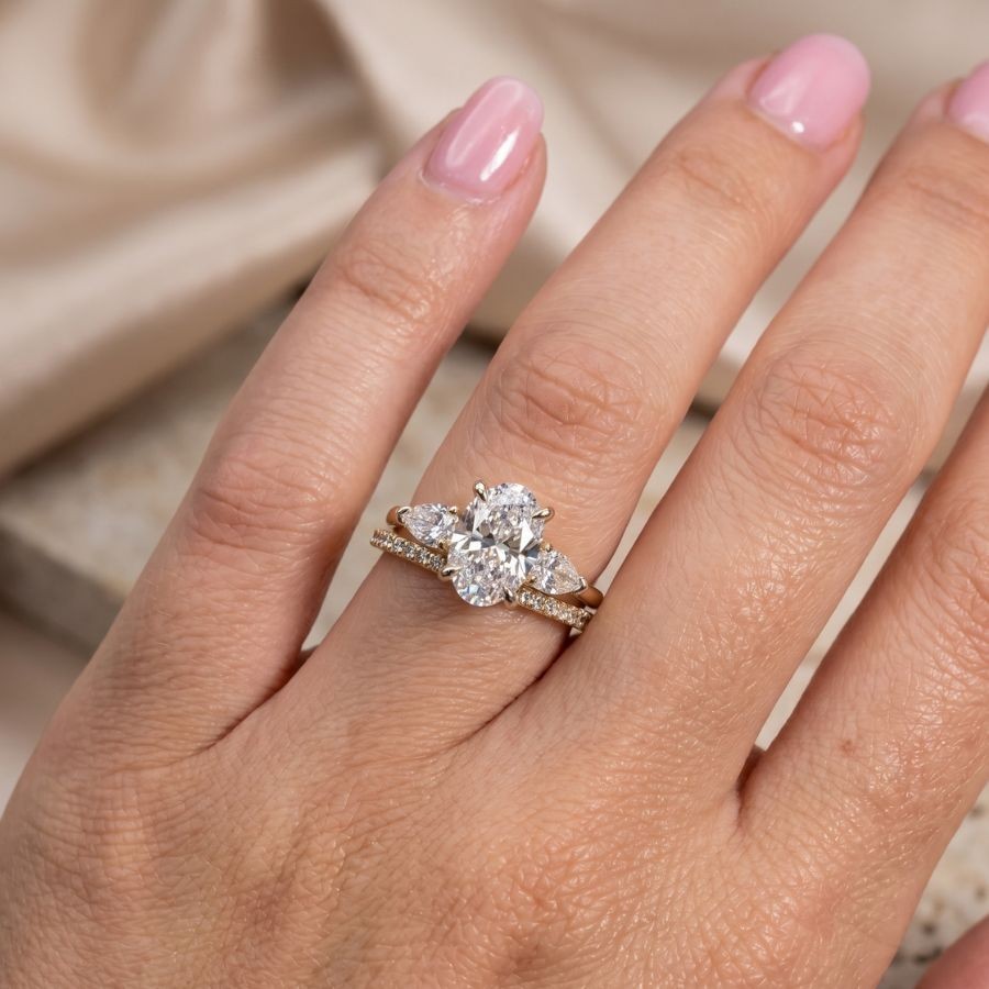 2.50 Ct Lab-Grown Diamond Wedding Bridal Set Band Ring 14k Yellow Gold