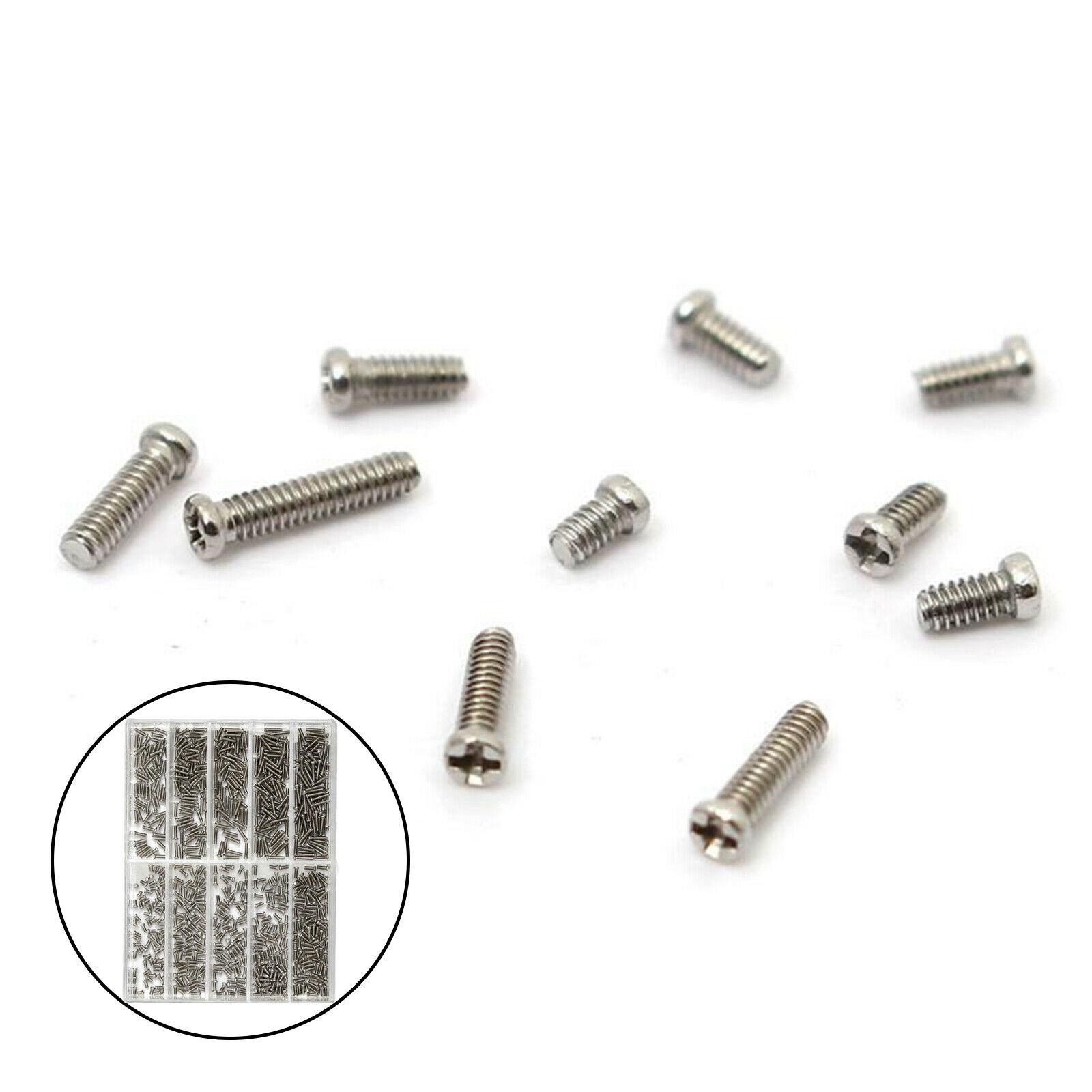 600PCS Steel Watch Back Cover Screw Phillips Watch Repairing Tools W/Box